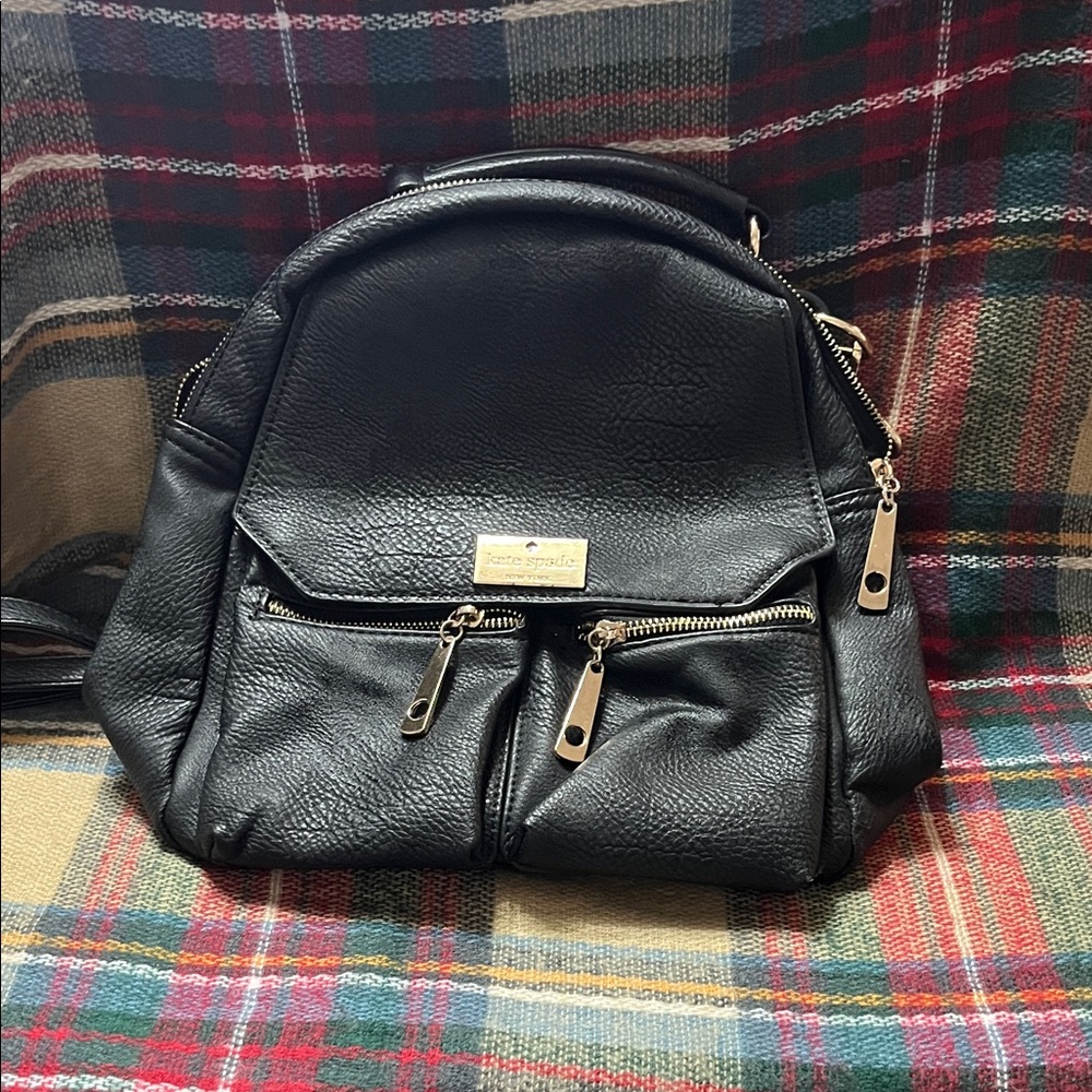 Kate Spade Black Leather Backpack